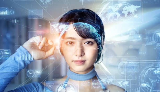 istock Wearable technology concept. Smart glasses. Virtual reality. 1321448240
