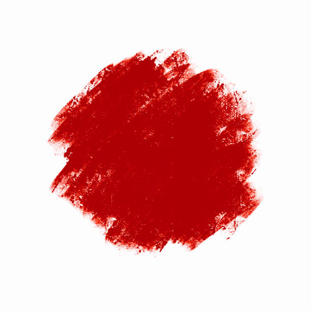macchia rossa sfocata astratta, striscio di vernice ad olio, elemento di design, sfondo. - paintbrush paint drop red foto e immagini stock