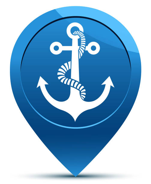 illustrazioni stock, clip art, cartoni animati e icone di tendenza di ancoraggio puntamento - anchor harbor vector symbol
