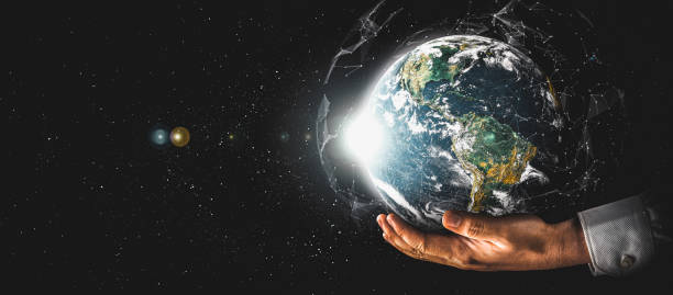 istock Global network connection covering earth with link of innovative perception 1321453925