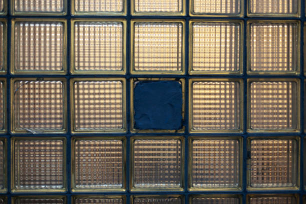 istock Tiled glass in the building. Thick glass does not allow much light to pass through. 1321455962
