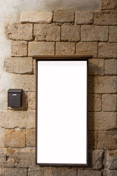 istock mock up poster or billboard on stone wall outside , avertising or publicity 1321456777