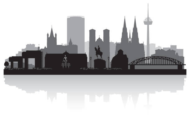kölner stadt-skyline-silhouette - köln stock-grafiken, -clipart, -cartoons und -symbole