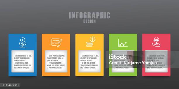 Sharp Process Graphics Vector Business Infographic Process With Square Shape Template Process ...
