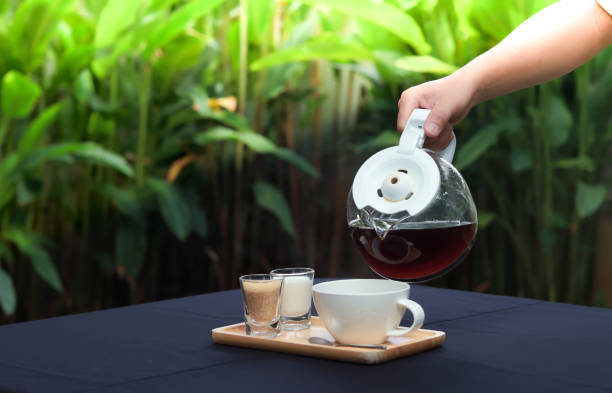 istock Serving coffee in the garden atmosphere. 1321462176