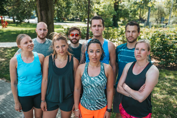istock Group of runners training in the city streets 1321464501