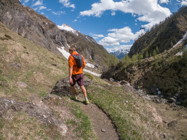 istock Man trail running in the Swiss Alps 1321464646