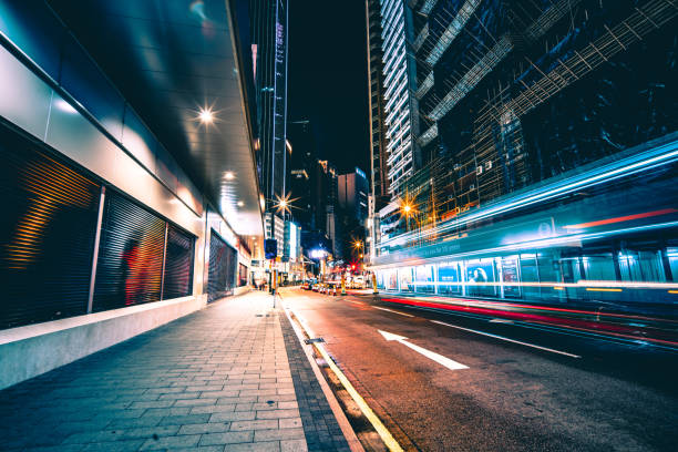 istock Hong Kong street scene in Sheung Wan tramway path 1321465638