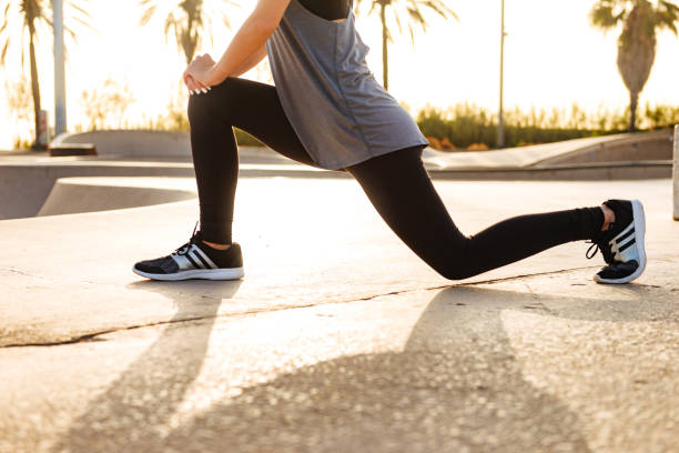 istock Young sports woman make stretching exercises 1321465763