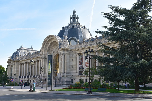 Paris, France. August 16, 2019. View of Petit Palais (Small Palace), Musée des beaux-arts de la ville de Paris.