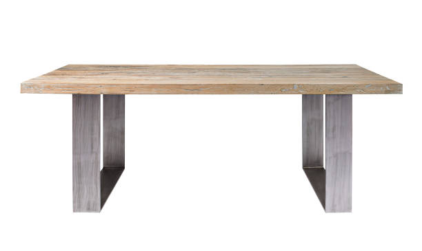 istock wooden and steel table 1321472495