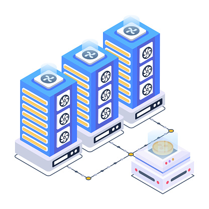Distributed storage creatively designed in isometric style icon