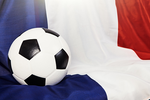Soccer ball with French national flag.