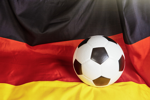 Soccer ball with German national flag.