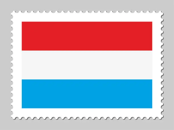 Vector illustration of Luxembourg flag postage stamp