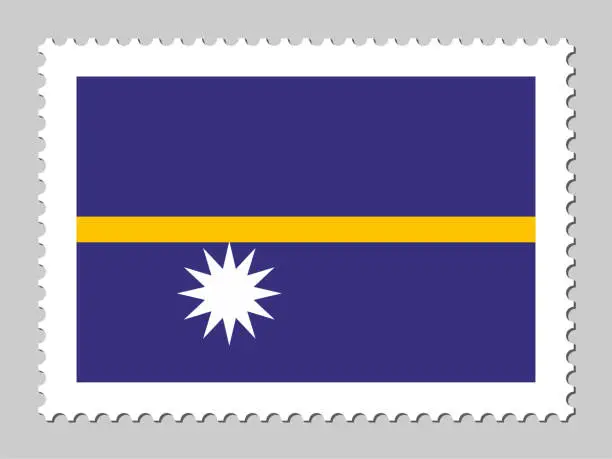 Vector illustration of Nauru
flag postage stamp