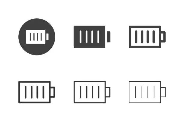 Vector illustration of Battery Status Icons - Multi Series