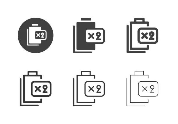Vector illustration of High Voltage Battery Icons - Multi Series
