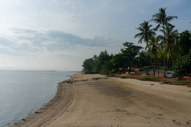 istock Sembawang tropical beach on sunny day, Singapore 1321484396