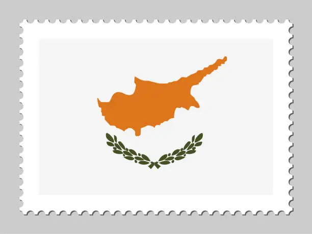 Vector illustration of Cyprus flag postage stamp