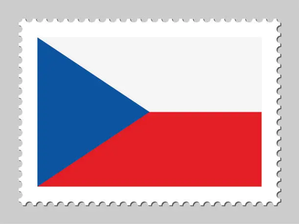 Vector illustration of Czech Republic flag postage stamp