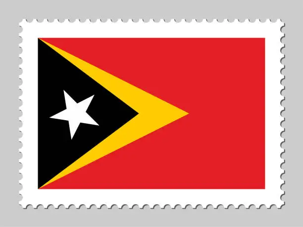Vector illustration of East Timor flag postage stamp
