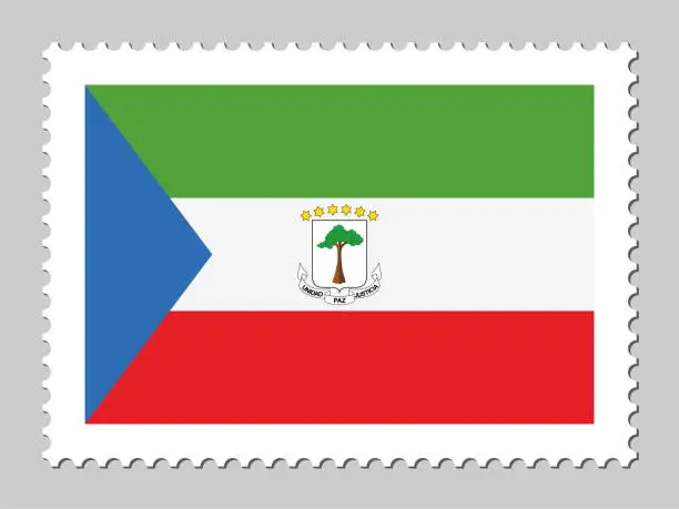 Vector illustration of Equatorial Guinea flag postage stamp