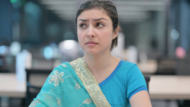 Beautiful Indian Woman Feeling Scared
