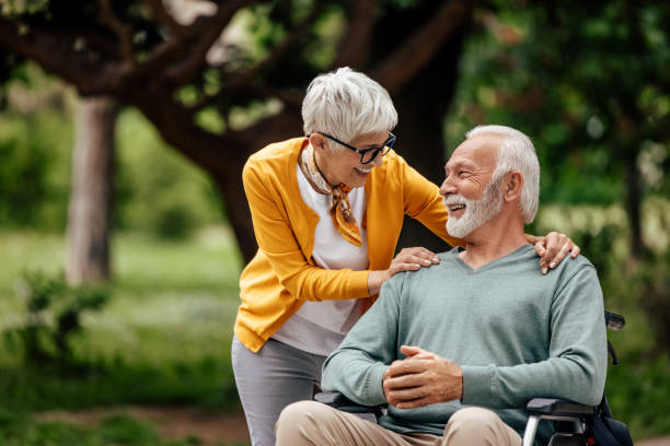istock Senior disabled man, being grateful to his wife. 1321496797