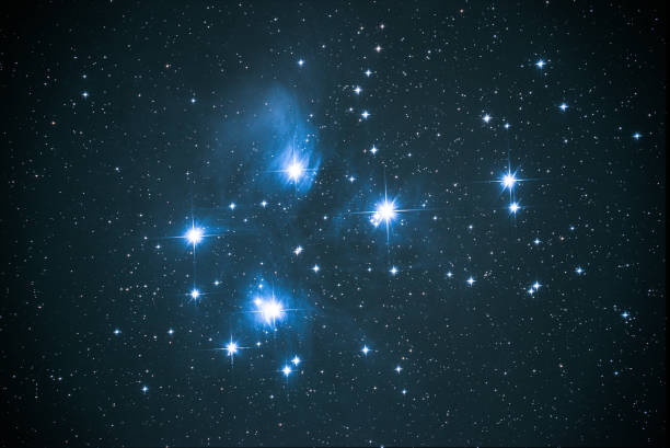 Pleiades in Southern Hemisphere Pleiades photo taken during summer night in Southern Hemisphere, using the telescope. the pleiades stock pictures, royalty-free photos & images