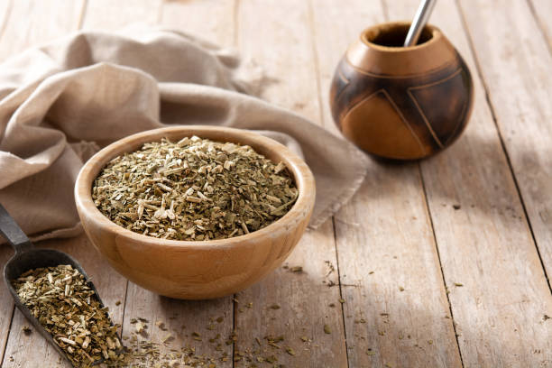 istock Traditional yerba mate tea in bowl 1321500292