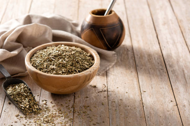 istock Traditional yerba mate tea in bowl 1321500337