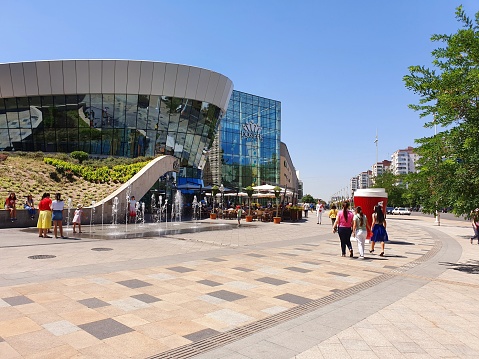 Sydney, Australia - Dec 29, 2020: Panorama view of the Performing Arts Centre at The Concourse in Chatswood Central Business District (CBD). Contemporary architectural design.