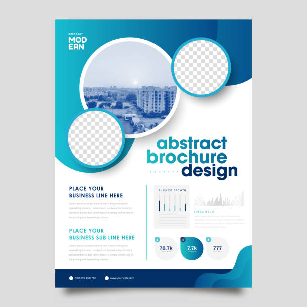 Vector Brochure Flyer design Layout template Brochure template layout design. Corporate business annual report, catalog, magazine, flyer mockup. Creative modern bright concept circle round shape ad templates stock illustrations