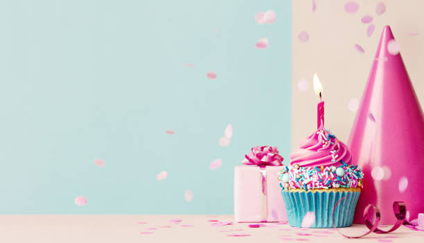 istock Blue and pink birthday background 1321505891