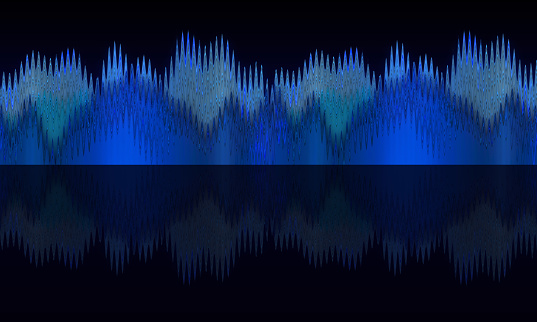 Oscillating sound waves on a black background.
