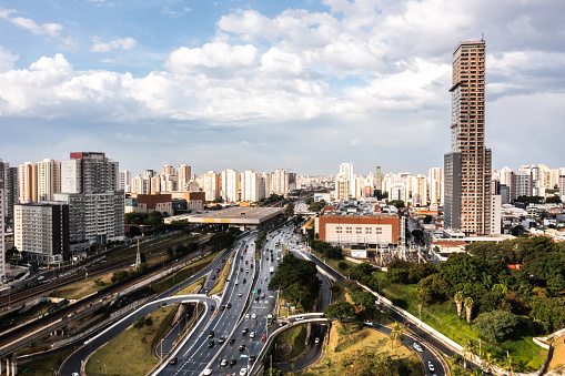 Aerial view of Sao Paulo city in Brazil - Radial Leste - Tatuape