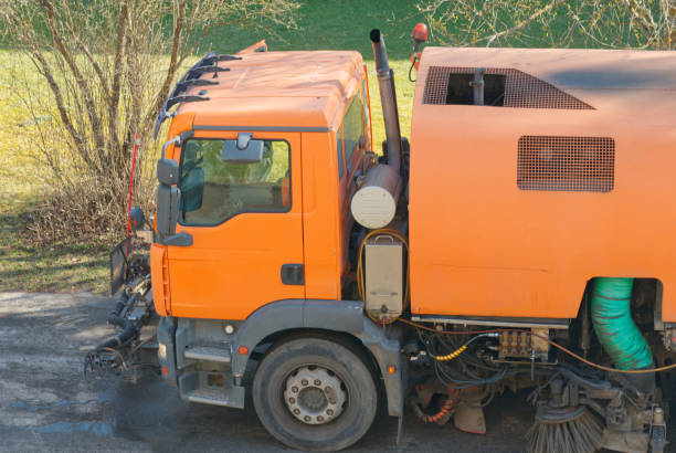 istock Cleaning machine cleans the street with shears 1321512955