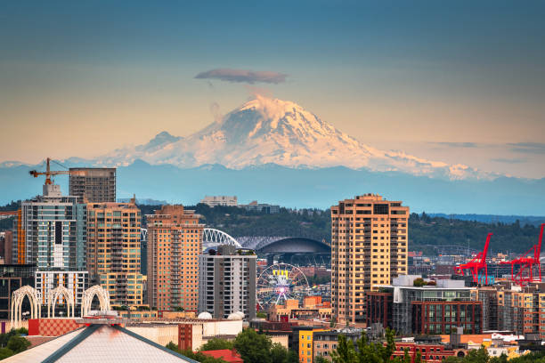 istock Mt. Rainier from Seattle, Washington, USA 1321513136