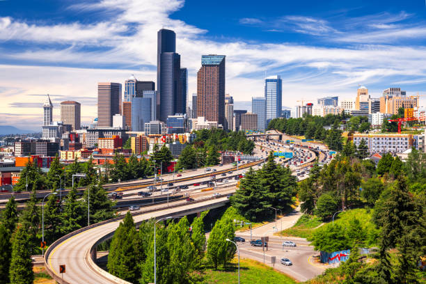 istock Seattle, Washington, USA Downtown Skyline and Highways 1321513205