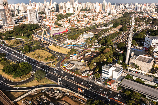 Aerial view of Sao Paulo city in Brazil - Radial Leste - Tatuape