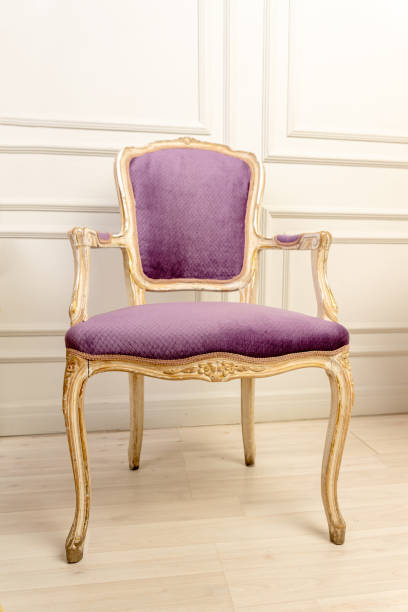 istock Purple Vintage classical farbirc style Chair indoors. 1321514679