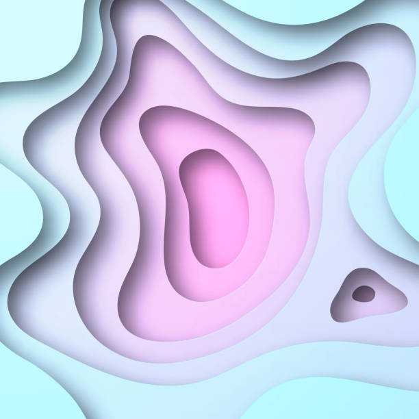 istock Paper cut background - Pink abstract wave shapes - Trendy 3D design 1321514957