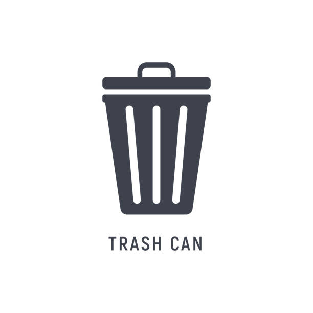illustrazioni stock, clip art, cartoni animati e icone di tendenza di i rifiuti della pattumiera della spazzatura possono essere spazzatura. cestino cestino secchio vuoto - garbage can