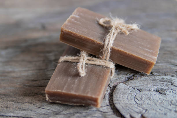 istock Two pieces of handmade soap 1321516192