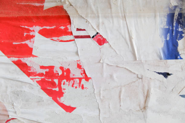 istock Torn street poster background. Abstract retro looking texture. 1321529078