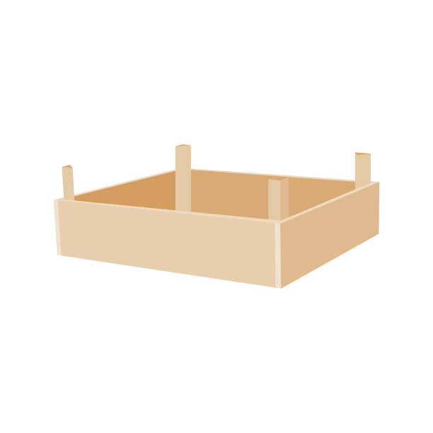 istock Wooden box for storing and transporting fruits and vegetables. Fruit crate. Vector illustration isolated on white background. 1321532683