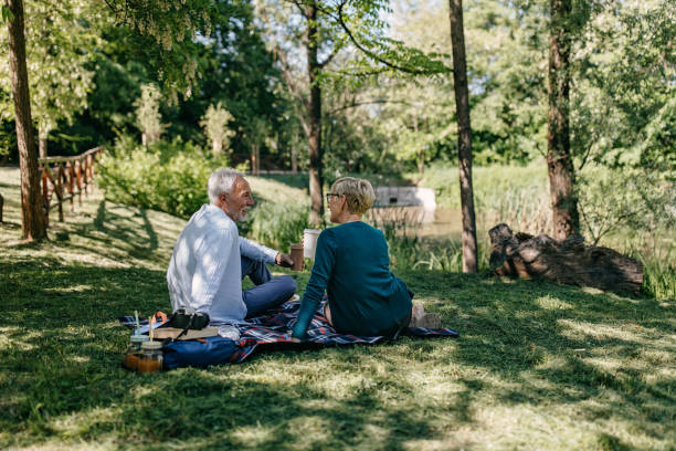 istock Senior couple on the picnic 1321542338