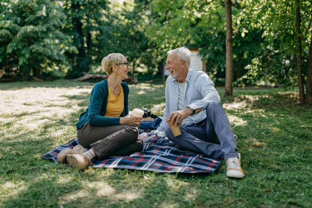 istock Senior couple on the picnic 1321542339
