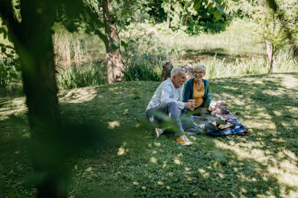 istock Senior couple on the picnic 1321542406